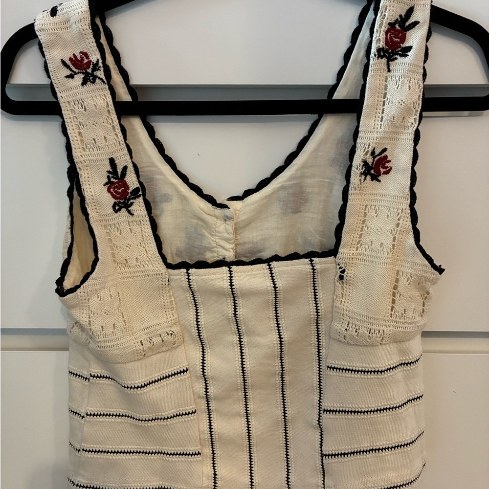 NWT Free People Rose Bud Knit Tank Top - Picture 4 of 10